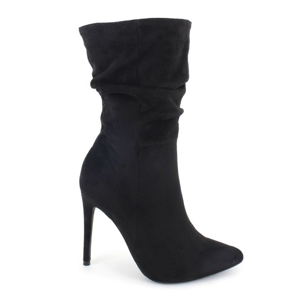 XOXO Womens Black Genevie Pointed Toe Stiletto Dress Slouch Boot 6 M